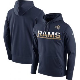 Wholesale Cheap Men\'s Los Angeles Rams Nike Navy Sideline Circuit Pullover Performance Hoodie