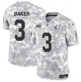 Cheap Men\'s Arizona Cardinals #3 Budda Baker 2024 F.U.S.E. Arctic Camo Salute to Service Limited Football Stitched Jersey