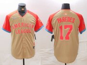 Men's Tampa Bay Rays #17 Isaac Paredes Cream 2024 All Star Limited Stitched Jersey