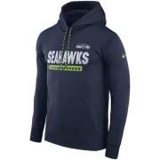 Wholesale Cheap Men's Seattle Seahawks Nike Navy Sideline ThermaFit Performance PO Hoodie