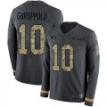 Wholesale Cheap Nike 49ers #10 Jimmy Garoppolo Anthracite Salute to Service Men's Stitched NFL Limited Therma Long Sleeve Jersey