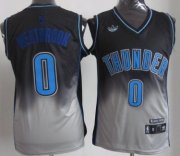 Wholesale Cheap Oklahoma City Thunder #0 Russell Westbrook Black/Gray Fadeaway Fashion Jersey