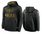 Wholesale Cheap Men's San Francisco 49ers #11 Brandon Aiyuk Black 2020 Salute To Service Sideline Performance Pullover Hoodie