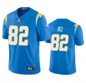 Cheap Men\'s Los Angeles Chargers #82 Brenden Rice Light Blue 2024 Draft Vapor Limited Football Stitched Jersey