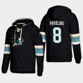 Wholesale Cheap San Jose Sharks #8 Joe Pavelski Black adidas Lace-Up Pullover Hoodie