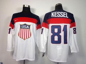 Wholesale Cheap 2014 Olympic Team USA #81 Phil Kessel White Stitched NHL Jersey