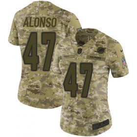 Wholesale Cheap Nike Dolphins #47 Kiko Alonso Camo Women\'s Stitched NFL Limited 2018 Salute to Service Jersey