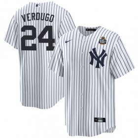 Cheap Men\'s New York Yankees #24 Alex Verdugo White 2024 World Series Cool Base Stitched Baseball Jersey