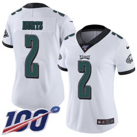 Wholesale Cheap Nike Eagles #2 Jalen Hurts White Women\'s Stitched NFL 100th Season Vapor Untouchable Limited Jersey