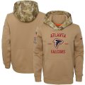 Wholesale Cheap Youth Atlanta Falcons Nike Khaki 2019 Salute to Service Therma Pullover Hoodie