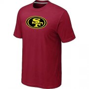 Wholesale Cheap San Francisco 49ers Neon Logo Charcoal T-Shirt Red