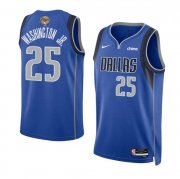 Cheap Men's Dallas Mavericks #25 P.J. Washington Jr. Blue 2024 Finals Icon Edition Stitched Basketball Jersey