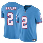 Cheap Men's Tennessee Titans #2 Tyjae Spears Blue 2024 F.U.S.E. Throwback Vapor Limited Stitched Football Jersey