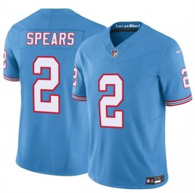 Cheap Men\'s Tennessee Titans #2 Tyjae Spears Blue 2024 F.U.S.E. Throwback Vapor Limited Stitched Football Jersey