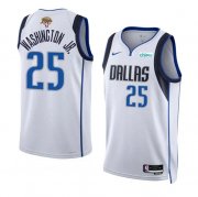 Cheap Men's Dallas Mavericks #25 P.J. Washington Jr. White 2024 Finals Association Edition Stitched Basketball Jersey