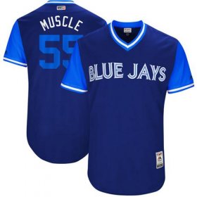 Wholesale Cheap Blue Jays #55 Russell Martin Navy \"Muscle\" Players Weekend Authentic Stitched MLB Jersey