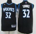 Wholesale Cheap Men's Minnesota Timberwolves #32 Karl-Anthony Towns Revolution 30 Swingman 2015 Draft New Black Jersey