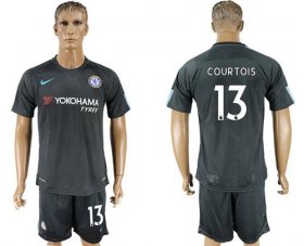 Wholesale Cheap Chelsea #13 Courtois Black Soccer Club Jersey