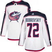 Wholesale Cheap Adidas Blue Jackets #72 Sergei Bobrovsky White Road Authentic Stitched NHL Jersey