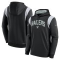 Wholesale Cheap Mens Las Vegas Raiders Black Sideline Stack Performance Pullover Hoodie