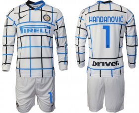 Wholesale Cheap Men 2020-2021 club Inter milan away long sleeve 1 white Soccer Jerseys