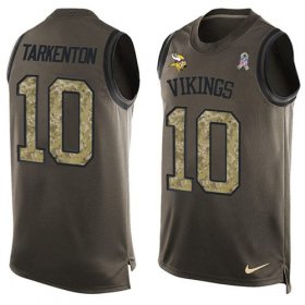 Wholesale Cheap Nike Vikings #10 Fran Tarkenton Green Men\'s Stitched NFL Limited Salute To Service Tank Top Jersey