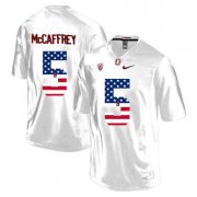 Wholesale Cheap Stanford Cardinal 5 Christian McCaffrey White USA Flag College Football Limited Jersey