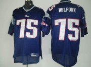 Wholesale Cheap Patriots #75 Vince Wilfork Dark Blue Stitched NFL Jersey