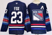 Cheap Men's New York Rangers #23 Adam Fox Navy 2024-25 Stitched Jersey