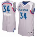 Wholesale Cheap Men's Eastern Conference Milwaukee Bucks #34 Giannis Antetokounmpo adidas Gray 2017 NBA All-Star Game Swingman Jersey