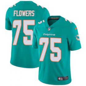 Wholesale Cheap Nike Dolphins #75 Ereck Flowers Aqua Green Team Color Men\'s Stitched NFL Vapor Untouchable Limited Jersey