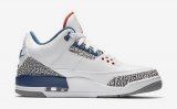 Wholesale Cheap Air Jordan 3 Red Tongue White/Blue-Red-Grey cement