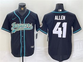 Wholesale Cheap Men\'s Jacksonville Jaguars #41 Josh Allen Black With Patch Cool Base Baseball Stitched Jersey