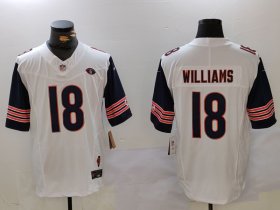 Men\'s Chicago Bears #18 Caleb Williams Limited White Fashion FUSE Jersey