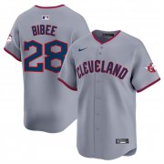 Cheap Men's Cleveland Guardians #28 Tanner Bibee Gray 2025 Alternate Limited Stitched Baseball Jersey