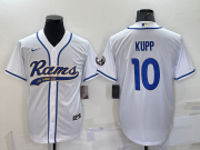 Wholesale Men's Los Angeles Rams #10 Cooper Kupp White Stitched Cool Base Nike Baseball Jersey