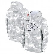 Men's Kansas City Chiefs 2024 Arctic Camo Salute To Service Club Fleece Pullover Hoodie