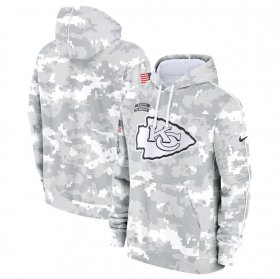 Men\'s Kansas City Chiefs 2024 Arctic Camo Salute To Service Club Fleece Pullover Hoodie