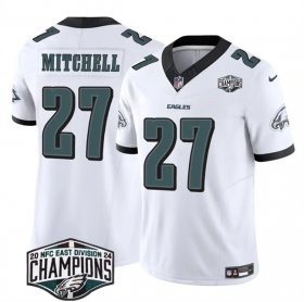 Cheap Men\'s Philadelphia Eagles #27 Quinyon Mitchell White 2024 New NFC East Champions F.U.S.E. Vapor Untouchable Limited Stitched Football Jersey