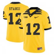 Wholesale Cheap Iowa Hawkeyes 12 Ricky Stanzi Yellow College Football Jersey