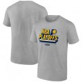 Cheap Men's Indiana Pacers Heather Gray 2024 Playoffs Defensive Stance T-Shirt