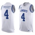 Wholesale Cheap Nike Cowboys #4 Dak Prescott White Men's Stitched NFL Limited Tank Top Jersey