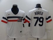 Wholesale Cheap Men's Chicago White Sox #79 Jose Abreu White Throwback Cool Base Nike Jersey