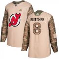 Wholesale Cheap Adidas Devils #8 Will Butcher Camo Authentic 2017 Veterans Day Stitched Youth NHL Jersey