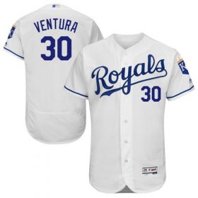 Wholesale Cheap Royals #30 Yordano Ventura White Flexbase Authentic Collection Stitched MLB Jersey