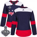 Wholesale Cheap Adidas Capitals Blank Navy Authentic 2018 Stadium Series Stanley Cup Final Champions Women's Stitched NHL Jersey