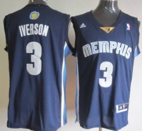 Wholesale Cheap Memphis Grizzlies #3 Allen Iverson Revolution 30 Swingman Navy Blue Jersey