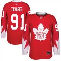 Wholesale Cheap Adidas Maple Leafs #91 John Tavares Red Team Canada Authentic Stitched Youth NHL Jersey