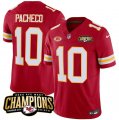 Cheap Men's Kansas City Chiefs #10 Isiah Pacheco Red 2023 F.U.S.E. AFC West Champions With NKH Patch Vapor Untouchable Limited Football Stitched Jersey