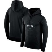 Wholesale Cheap Philadelphia Eagles Nike Sideline Property Of Wordmark Logo Performance Pullover Hoodie Black